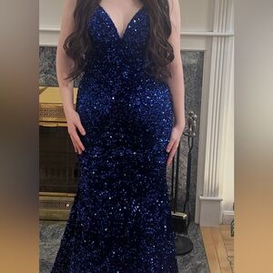 Stunning Blue Sequin Gown and Red Sequin gown, each worn once, 400 for both